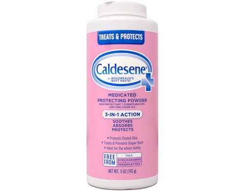 Caldesene Medicated Protecting Powder with Zinc Oxide & Cornstarch, 5 oz (Pack of 6)