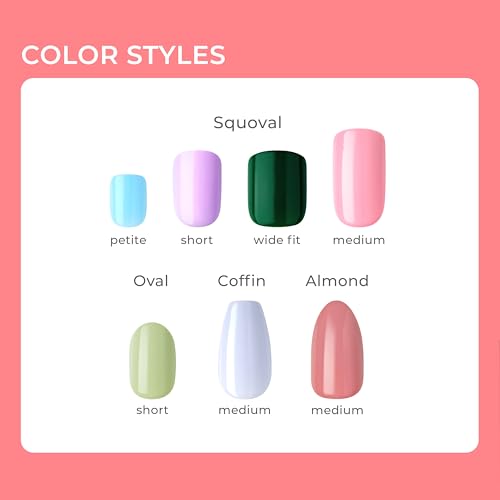 KISS imPRESS Color Press-On Manicure, Gel Nail Kit, PureFit Technology, Short Length, ââ‚¬Å“Frostingââ‚¬Â, Polish-Free Solid Color Mani, Includes Prep Pad, Mini File, Cuticle Stick, and 30 Fake Nails
