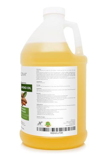 velona Sweet Almond Oil - 64 Fl Oz | 100% Pure and Natural Carrier Oil | Refined, Cold Pressed | Skin, Hair, Body & Face Moisturizing | Use Today - Enjoy Results