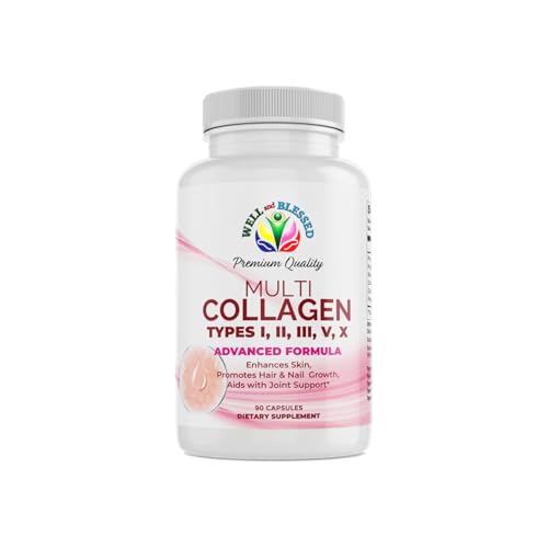 Multi Premium Collagen Supplements for Women with Vitamin C, E -Tighten Skin, Reduce Wrinkles, Strong Nails, Joints & Hair Growth - Anti Aging Skin Care Supplements for Women -90 Capsules