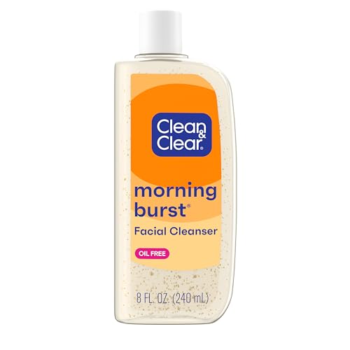 Clean & Clear Morning Burst Oil-Free Facial Cleanser with Brightening Vitamin C, Ginseng, and Gentle Daily Brightening Face Wash for All Skin Types, Hypoallergenic, 8 fl. oz