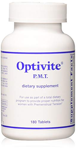Optimox Optivite PMT Supplement - PMS Support Supplement for Women, Hormonal Balance, Womens Multivitamins, PMS Relief, Magnesium Supplement, Vitamin C and D3, Iron Tablets - 180 Count (Pack of 3)