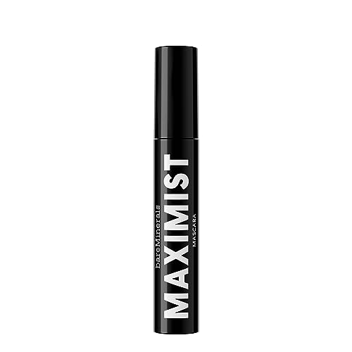bareMinerals Maximist Phyto-Fiber Volumizing Black Mascara for Visibly Thicker Lashes, All-Day Wear, Waterproof Mascara Black, Vegan