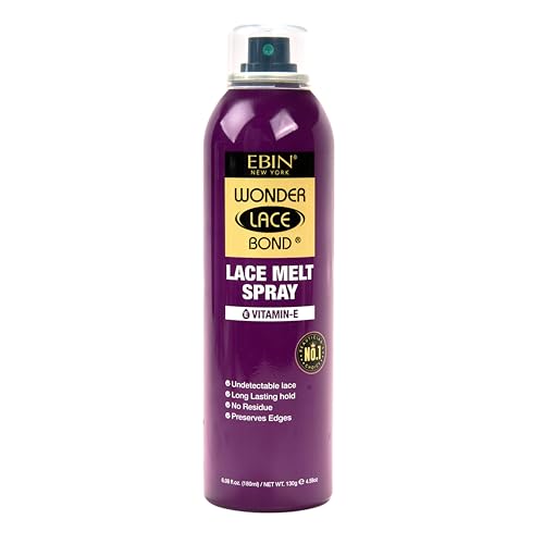 EBIN NEW YORK Wonder Lace Melt Aerosol Spray | Preserves Edges & Undetectable Lace | Long lasting hold | No Residue | Vitamin E + Biotin Infused (180ml./ 6.08oz)