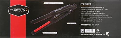 H2Pro Vivace Professional Variable Temperature Ceramic Styling Flat Iron, 4/10 Inch, 2 Pounds