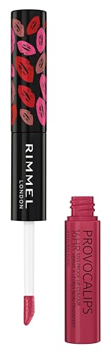 Rimmel London Provocalips 16hr Kiss-Proof Lip Color - Two-Step Liquid Lipstick to Lock in Color and Shine - 210 Flirty Fling, .14 fl.oz.