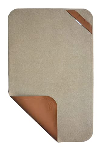 Vegan Leather Baby Changing Mat by Lark Baby Goods - Waterproof Wipeable Portable Diaper Pad - Foldable for Travel (14 x 22 in) - Brown