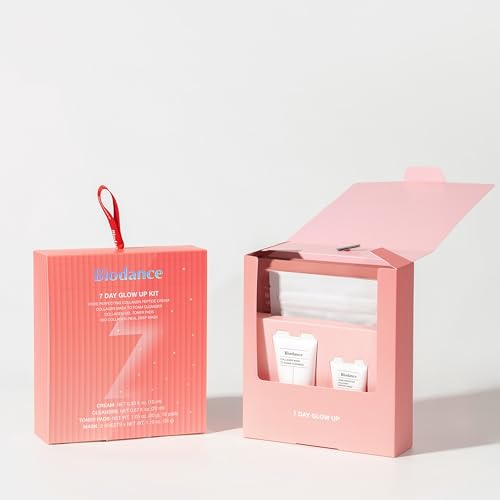BIODANCE 7 Day Glow Up Kit: Holiday Collagen Gift Set for Glass-Skin, Christmas Gift, Stocking Stuffers for teen girls, Korean Skincare with Mask to Foam Cleanser, Toner Pads, Moisturizer, Gel Masks