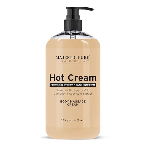 Majestic Pure Hot Cream | Cream for Body, Anti Cellulite Cream for Thighs and Butt | Moisturizing Sweat Cream for Women & Men | 9 Oz