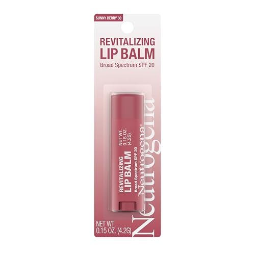 Neutrogena Revitalizing Tinted Lip Balm Broad Spectrum SPF 20 Sunscreen, Moisturizing Lip Balm with a Sheer Tint for Softer, Smoother, Healthier-Looking Lips, Sheer Sunny Berry 30, .15 oz