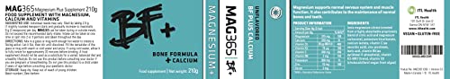Mag365 ITL Health BF Plus Calcium Zinc Magnesium Powder with D3, K2, C, B6, Boron, Zinc and Potassium | for Optimal Bone Health, and Immune Support (Unflavored, 360g)