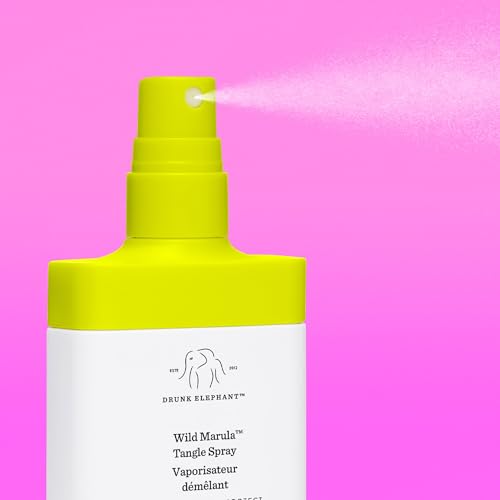 Drunk Elephant Wild Marula Tangle Spray - 120 ml/4 fl oz - Detangler and Heat Protectant - Clean Clinical - Sulfate-Free - Cruelty-Free - Dermatologist-Tested - Free of Essential Oils, Silicones, SLS