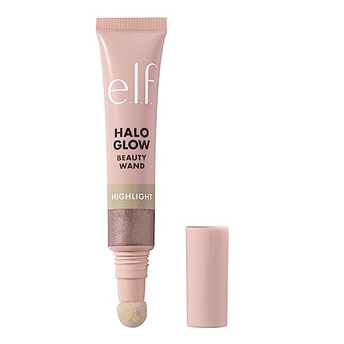 e.l.f. Halo Glow Highlight Beauty Wand, Liquid Highlighter Wand For Luminous, Glowing Skin, Buildable Formula, Vegan & Cruelty-free, Rose Quartz