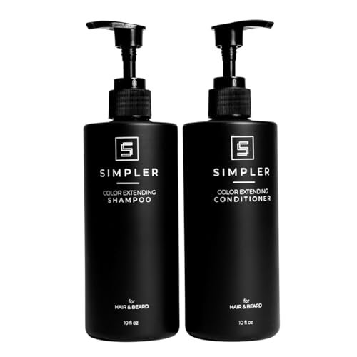 Simpler Color Protecting Shampoo And Conditioner for Men (Orange Clove Scented) - Dye & Sulfate Free Shampoo for Color Treated Hair & Beard - Hair Cleanser w/Coconut Oil, Almond Oil & More