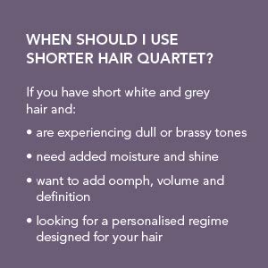 White Hot Short Hair Quartet, brightening hair care regime with texturising styling cream for shorter white & grey hair, purple shampoo
