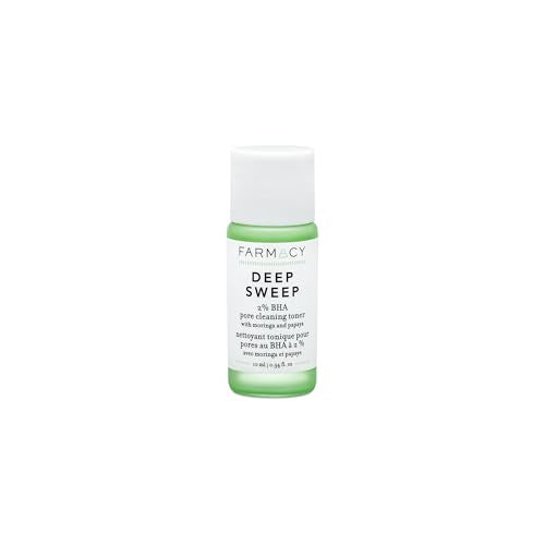 Farmacy 2% Salicylic Acid Toner for Face - Deep Sweep Gentle BHA Exfoliant for Oily Skin - Refines Texture with Papaya Enzymes & Moringa Water for a Healthy-Looking Complexion (10ml)