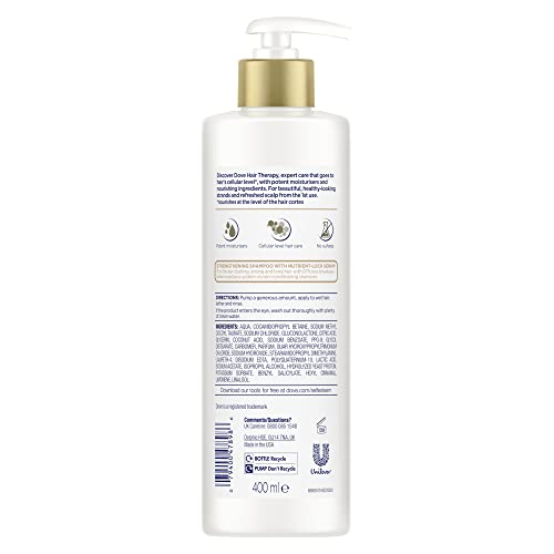 Dove Hair Therapy Shampoo for Damaged Hair Breakage Remedy Hair Shampoo with Nutrient-Lock Serum 13.5 fl oz