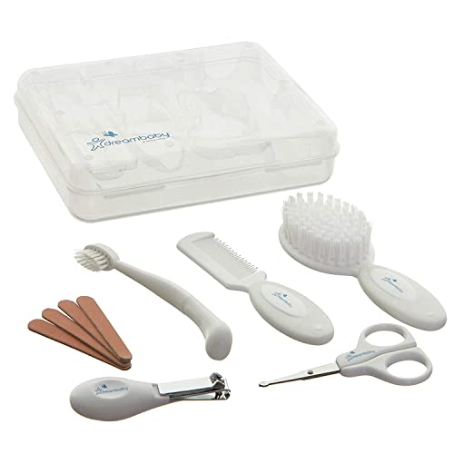 Dreambaby Essential 10pc Baby Grooming Kit, Newborn Safety Care Set with Brush, Comb, Toothbrush, Nail Clippers, Nail Scissors, Emory Boards and Storage Case