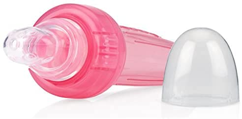 Nuby EZ Squee-Z Silicone Self Feeding Baby Food Dispenser (Pink, 1 Count (Pack of 1))