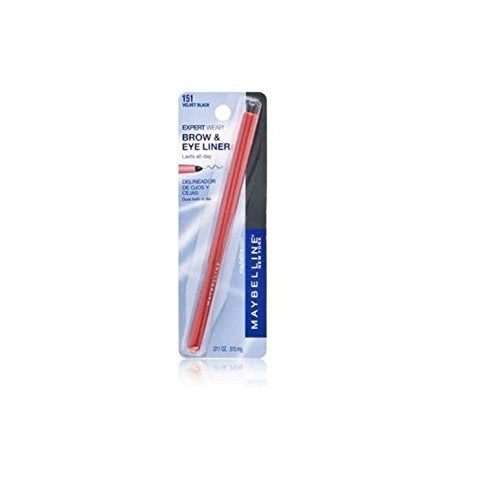Maybelline New York Expert Wear Brow & Eyeliner, Velvet Black 100c-01 , .01 Oz (200 Mg), Pack of 2