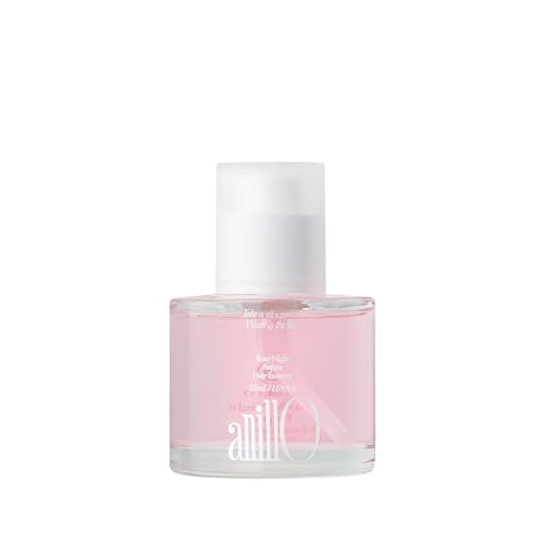 ANILLO Rosy Night Repair Hair Essence with Damask Rose Extract, Rosehip Oil, Peptide Complex for Dry, Damaged, Frizzy Hair - Musky Floral Scent, Vegan, Paraben-Free 50ml / 1.69 fl. Oz