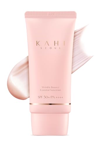 KAHI Wrinkle Bounce Essential Korean Sun Screen Facial Moisturizer with SPF 50 + PA++++ Sun Block Daily Moisturizer | Tone Up Cream Face Sunblock Hydrating Face Cream 1.69 fl oz