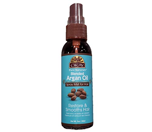 Argan Spray Mist Oil For Hair Helps Stop Roughness Of Hair Enhances Elasticity,Manageability&Shine Paraben Free For All Skin & Hair Types and Textures Made in USA 2oz
