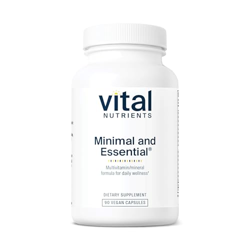 Vital Nutrients Minimal and Essential Multivitamin | Vegetarian One per Day Multi Vitamin, Mineral, & Antioxidant Supplement* | Iron-Free | Gluten, Dairy, Soy Free | Non-GMO | 90 Capsules