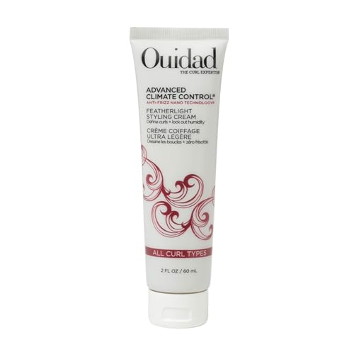 Ouidad Advanced Climate Control Styling Cream, 2 fl oz, Featherlight Curl Cream for Curly Hair, Shiny, Hydrated & Frizz-Free Curls, Sulfates, Parabens & Cruelty-Free Curly Hair Products