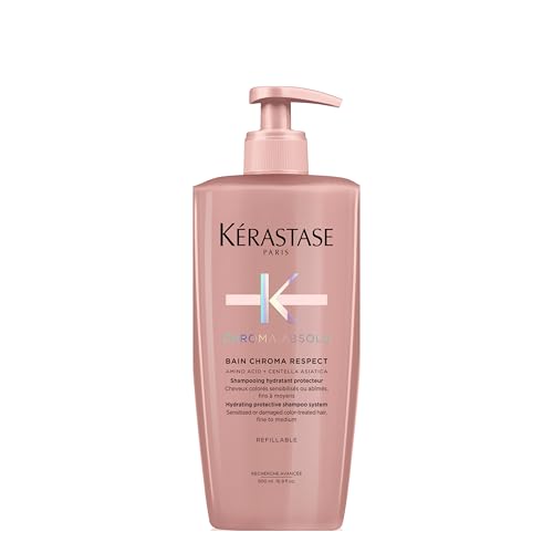 Kerastase Chroma Absolu Bain Chroma Respect Shampoo - Gentle Hydrating Protection, Preserves 92% Color Intensity, For Fine to Medium Hair, 500ml