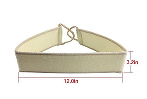 GBM Asheva Natural Loofah Strap, Exfoliating Back Scrubber, Deep Clean & Revitalize Your Skin