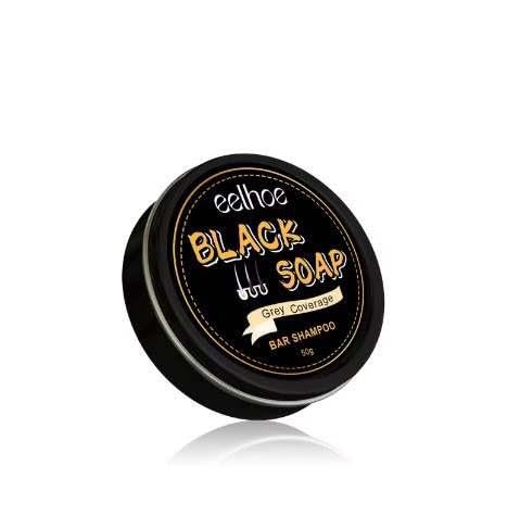 EELHOE Black Soap Bar Shampoo for Hair | Grey Coverage Nutrients | Hair Repair | Natural Ingredients | 50g