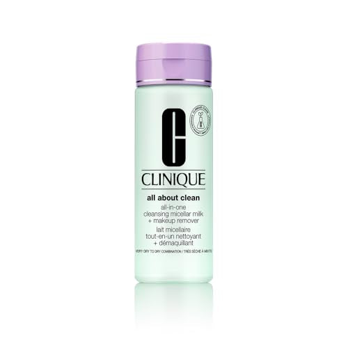 Clinique 3-Step All About Clean All-in-One Cleansing Micellar Milk + Makeup Remover With Glycerin + Vitamin E, 6.7 Fl Oz