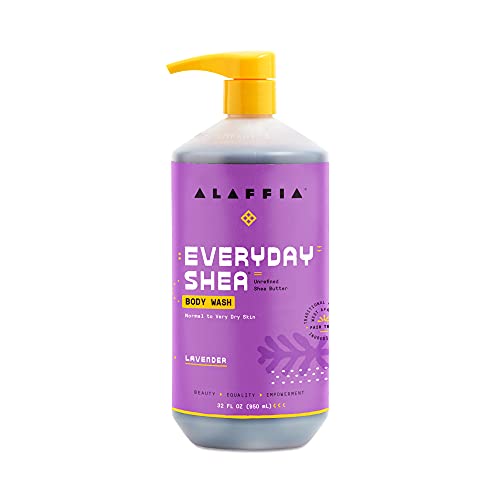 Alaffia - EveryDay Shea - Moisturizing Shea Butter Body Wash, Lavender, 32 Ounces