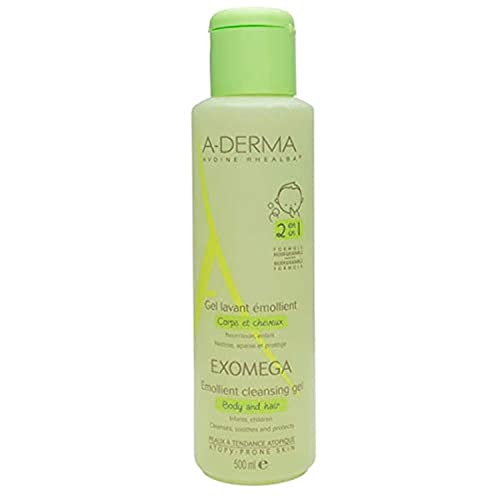A-derma Exomega Emollient Cleansing Gel Body And Hair 500ml