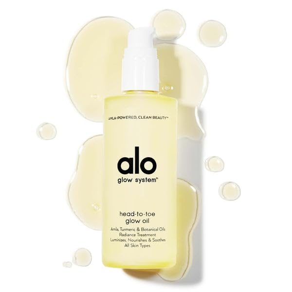 Alo Head-to-Toe Glow Oil – Glow-Boosting Natural Dry Body Oil with Jojoba, Amla, Aloe & Vitamin E – Hydrates & Nourishes Skin with Sun-Warmed Citrus Scent - USA Made - 3.2 Oz