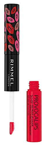 Rimmel London Provocalips 16hr Kiss-Proof Lip Color - Two-Step Liquid Lipstick to Lock in Color and Shine - 500 Kiss Me You Fool, .14 fl.oz.