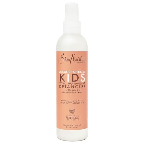 Sheamoisture Kids Extra Moisturizing Detangler for Curly Hair Coconut and Hibiscus Kids Detangler with Shea Butter 8 oz