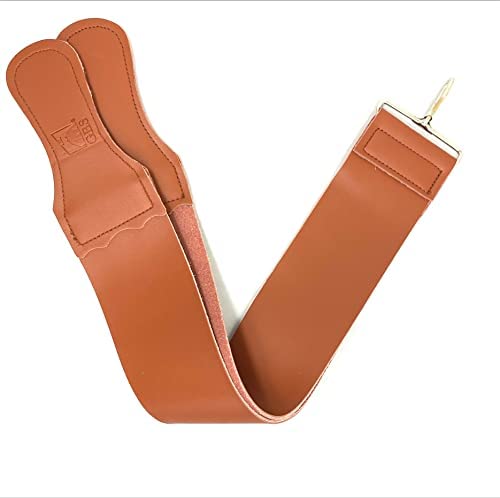 Leather Razor Strop : 2 1/2 X 23 Barber's Razor Strop Cow Hide, Dual Straps with Swivel Clip