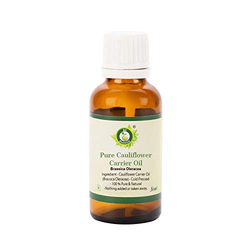 Cauliflower Oil | Brassica Oleracea | for Skin | Anti-Aging | Reduces Dark Spots | Enhances Skin Texture | for Hair | for Eyes | 100% Pure Natural | Cold Pressed | 10ml | 0.338oz by R V Essential