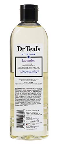 Dr Teal's Moisturizing Bath and Body Oil, Soothe & Sleep with Lavender Essential Oil, 8.8 fl oz