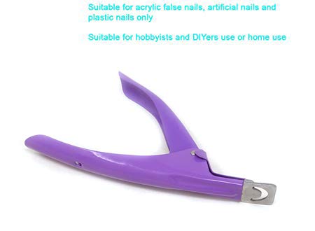Deep Purple : Yueton Color Coated Stainless Steel False Nail Tip Clipper Cutter Trimmer Manicure Pedicure Nail Art Tool (Deep Purple)