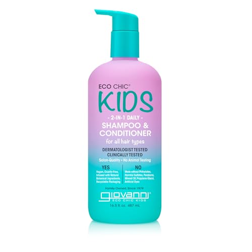 Eco Chic KIDs 2 In 1 Shampoo & Conditioner - Kids Shampoo And Conditioner, Kids 2 In 1 Shampoo And Conditioner, For All Hair Types, Salon Quality, Gentle Formula, Vegan - 16.4 Fl Oz