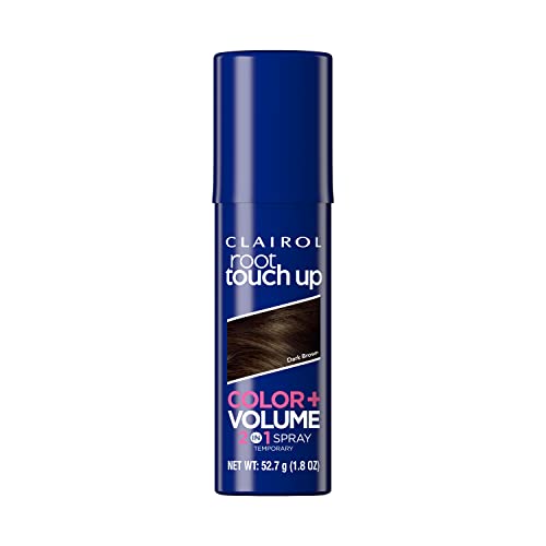 Clairol Root Touch-Up Color + Volume 2-in-1 Temporary Spray, Dark Brown Hair Color, Pack of 1