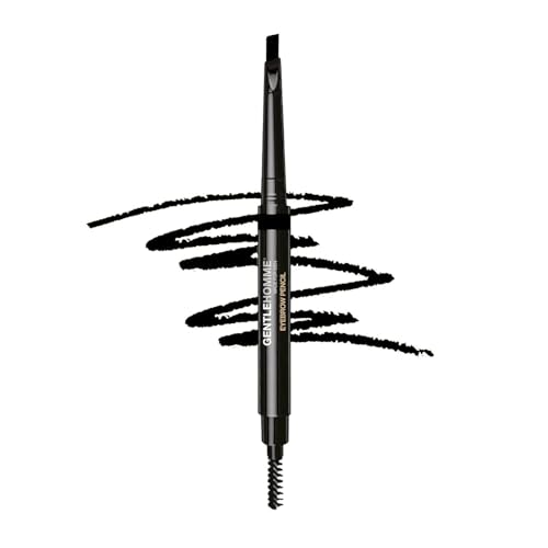 Gentlehomme - Men's 2-in-1 Eyebrow Brush & Pencil - Shape, Define & Fill In - Ultra-Thin, Long-Lasting Black - Vegan