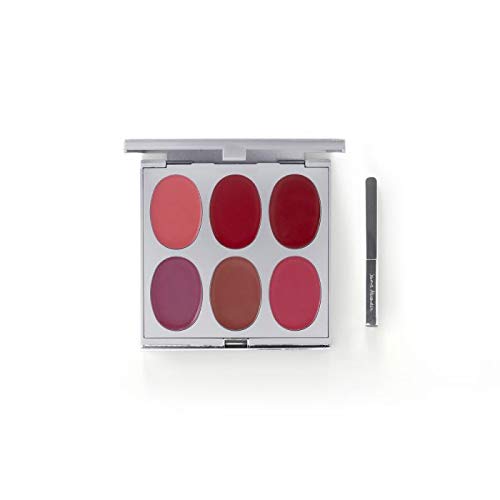 New Again by Jerome Alexander Lipstick Palette & Retractable Brush, 6 Hot-Poured, Buildable & Blendable Smooth Matte Shades (Hot Colors)