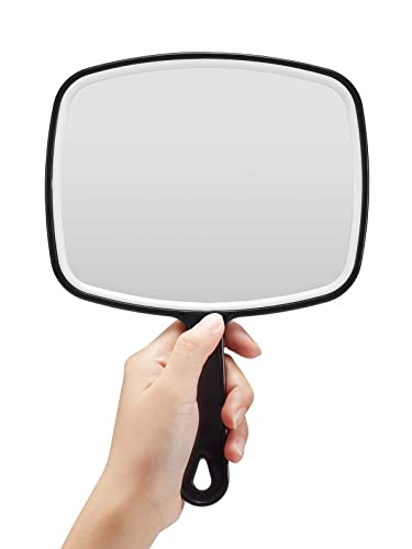 OMIRO Hand Mirror, Black Handheld Mirror with Handle, 6.6 W x 9.2 L