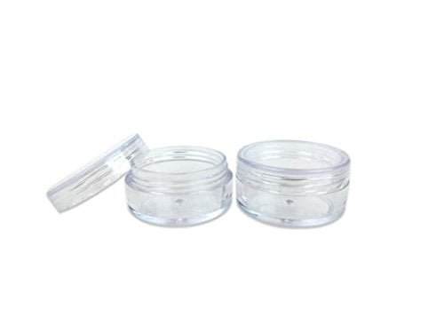 (Quantity: 100 Pieces) Beauticom 10 G/10 Ml High Quality Clear Lid Plastic Cosmetic Lip Balm Lip Gloss Cream Lotion Eyeshadow Container Jars