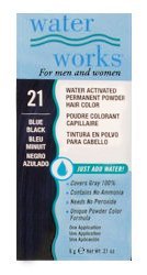 Water Works Permanent Powder Hair Color - #21 Blue Black 0.2 oz. (Pack of 2)