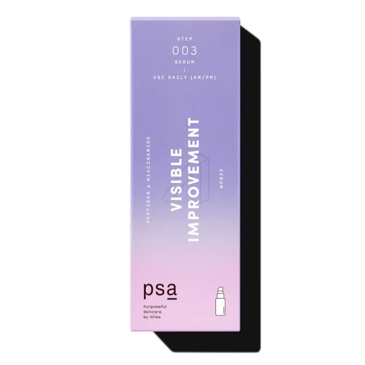 PSA - VISIBLE IMPROVEMENT Peptides & Niacinamide Serum | Beta Glucan & Panthenol, Algae Extract | Suitable for All Skin Types (1 oz | 30 mL)